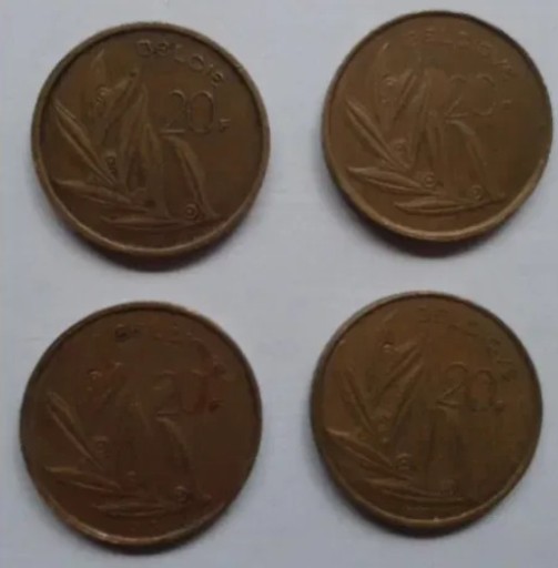 Zdjęcie oferty: Monety belgijskie 20 FRANC frank franków 1980~1993