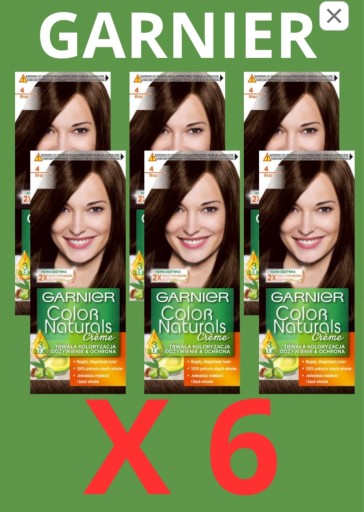 Zdjęcie oferty: 6 szt FARBA GARNIER 4 BRĄZ NATURAL color naturals 