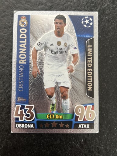 Zdjęcie oferty: Cristiano Ronaldo Match Attax LIMITED EDITION 2015