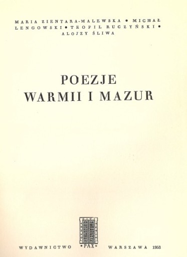 Zdjęcie oferty: Poezje Warmii i Mazur 1953