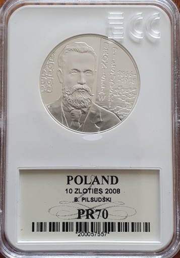 Zdjęcie oferty: 10 zł.  Bronisław Piłsudski 2008 Gcn pr70