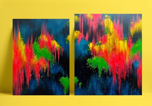 Zdjęcie oferty: Obrazy akrylowe na płótnie 38x46cm, 40x50cm fluo 