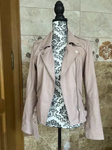 Zdjęcie oferty: Skórzana różowa ramoneska kurtka skórzana naturaln