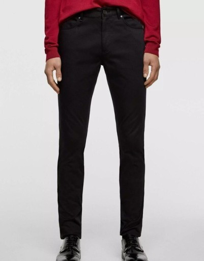 Zdjęcie oferty: Czarne Spodnie Męskie ZARA Chinos Skinny Roz.36