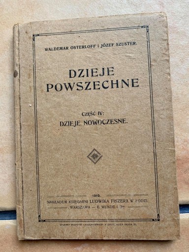 Zdjęcie oferty: Osterloff, Szuster Dzieje Powszechne część IV 1919