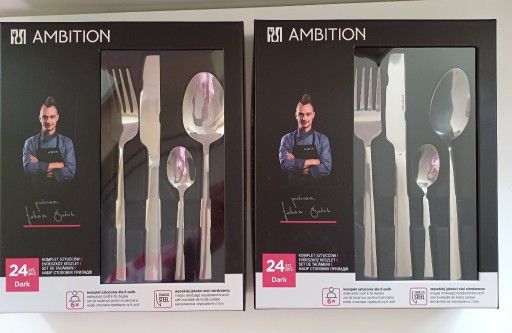 Zdjęcie oferty: Komplet Sztućców Ambition 24 elementy Dark