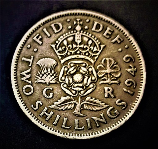 Zdjęcie oferty: 2--SHILLING- -1949- -Anglia- RÓŻA TUDORÓW--BŁĘDY