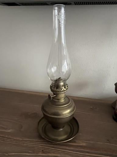 Zdjęcie oferty: Lampa naftowa miniatura sygnowana mosiądz Belgia
