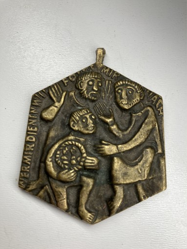 Zdjęcie oferty: medal medalion zawieszka miedź prl ddr katolicki