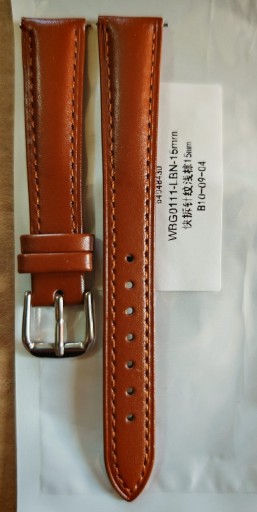 Zdjęcie oferty: Skórzany brązowy pasek do zegarka 15mm 