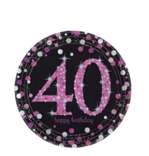 Zdjęcie oferty: Talerzyki Sparkling Pink 40 urodziny