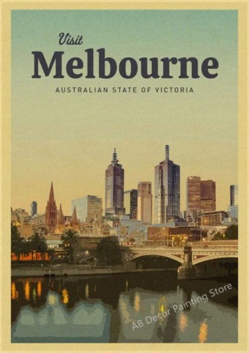 Zdjęcie oferty: PIĘKNY plakat vintage MELBOURNE Australia