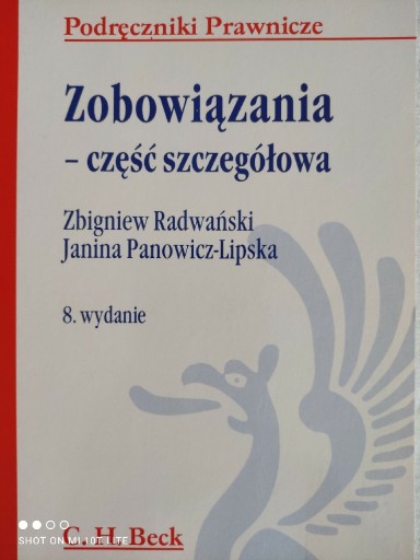 Zdjęcie oferty: Zobowiązania - cześć szczegółowa, Z. Radwański ...
