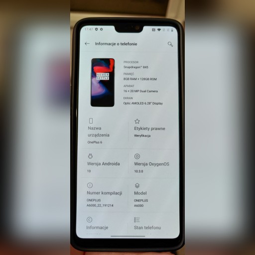 Zdjęcie oferty: OnePlus 6 8GB RAM 128GB 