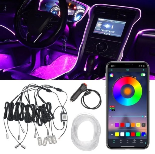 Zdjęcie oferty: Światłowód Ambient Light Led RGB 8m 6w1