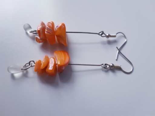 Zdjęcie oferty: Pomarańczowe przeźroczyste kamienie łezka kolczyki
