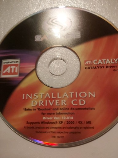 Zdjęcie oferty: Płyta CD ze Sterownikami do produktów ATI Catalyst XP/2000/9X/ME ver:12-014