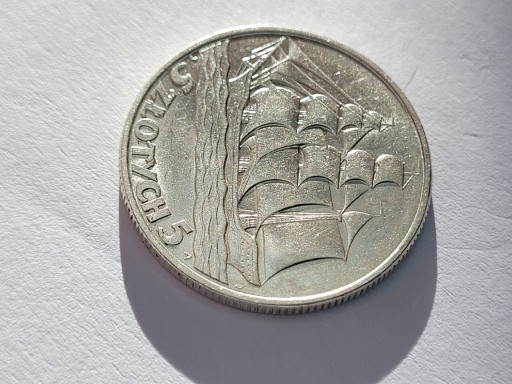 Zdjęcie oferty: 5 złotych 1936 Żaglowiec 