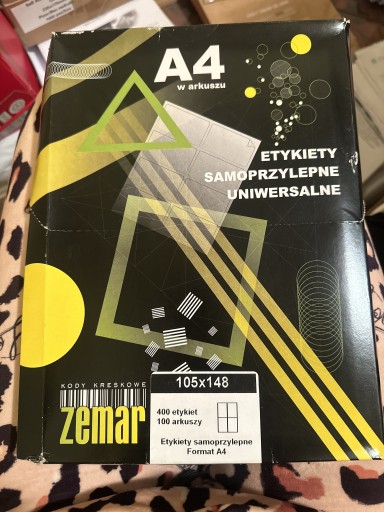 Zdjęcie oferty: Etykiety samoprzylepne Zemar A4  400 etyk 100 arku