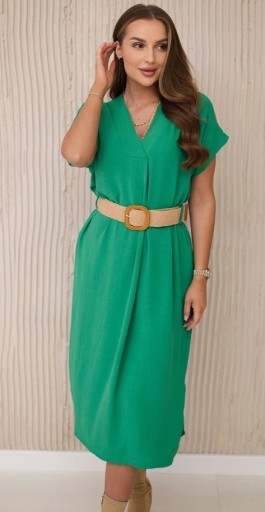 Zdjęcie oferty: LIKWIDACJA Sukienka z paskiem zieleń XL 42 44