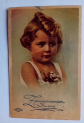 Zdjęcie oferty: Pocztówka Z powinszowaniem Imienin, lata 30-e.