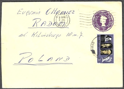 Zdjęcie oferty: Anglia, list do Radomia, 1964r.