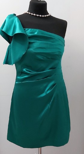 Zdjęcie oferty: Satynowa sukienka na jedno ramię. 