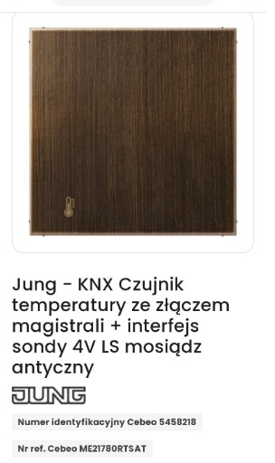 Zdjęcie oferty: Kontroler obiektowy Jung KNX mosiądz ME2178ORTSAT