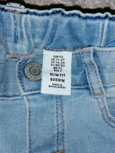 Zdjęcie oferty: Spodnie jeans. 92r H&M 