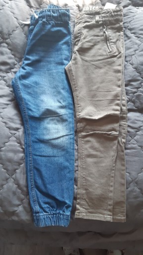 Zdjęcie oferty: Spodnie joggery H&M 128 kolor khaki i granat 
