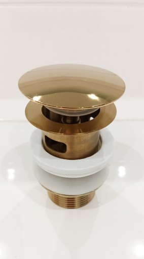 Zdjęcie oferty: Korek umywalkowy klik-klak z przelewem złoty