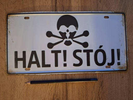 Zdjęcie oferty: Halt! - Metalowa Tablica Ostrzegawcza 