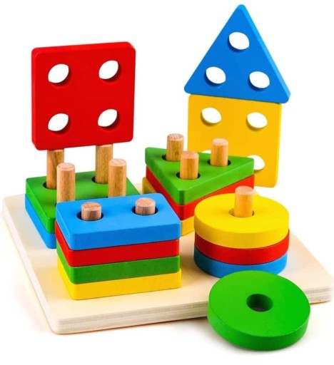 Zdjęcie oferty: Drewniany sortownik kształtów Montessori