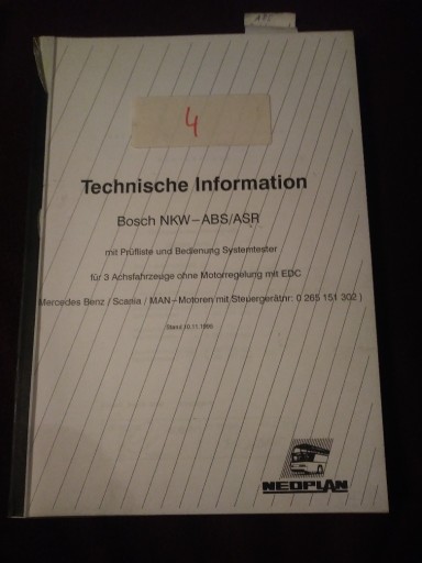 Zdjęcie oferty: Informacja techniczna BOSCH NKW-ABS/ASR