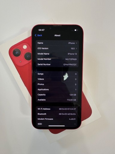 Zdjęcie oferty: Iphone 13 BAT87% 128gb etui kabel oryginalne pudelko