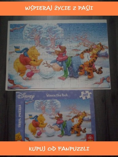 Zdjęcie oferty: puzzle kubuś puchatek 100 trefl kompletne ułożone