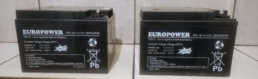 Zdjęcie oferty: Akumulatory EUROPOWER serii EPL 12V 26Ah