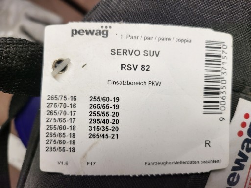 Zdjęcie oferty: Łańcuchy śniegowe PEWAG SERVO SUV RSV 82