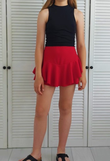 Zdjęcie oferty: Szorty spódnico - spodenki czerwone 12 lat + r. 38