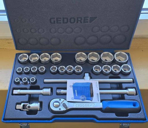 Zdjęcie oferty: Zestaw nasadek 1/2" 19VMU-10 z grzechotką 28-częściowy GEDORE