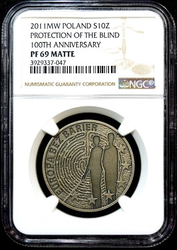 Zdjęcie oferty: 10 ZŁ 2011, EUROPA BEZ BARIER NGC PF69 MATTE #74