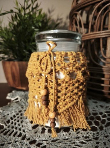Zdjęcie oferty: Sweterek, lampion makrama,  otulacz do świecy miodowy