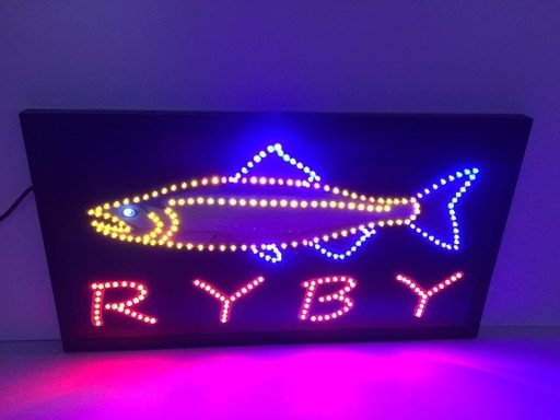 Zdjęcie oferty: RYBY 68x38 cm zewnętrzna LED Reklama diodowa 