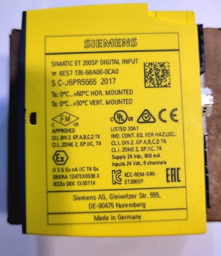 Zdjęcie oferty: Siemens moduł wejśc 6ES7136-6BA00-0CA0 