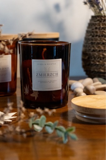 Zdjęcie oferty: ŚWIECA SOJOWA RĘCZNIE ZALEWANA „ZMIERZCH” | E-BOOK GRATIS