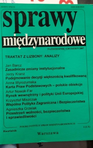 Zdjęcie oferty: "Sprawy międzynarodowe" X-XII / 2007