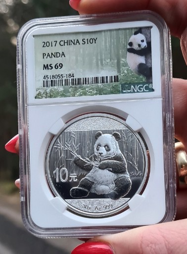 Zdjęcie oferty: Srebrna moneta Chińska Panda 2017 NGC MS69, 1oz