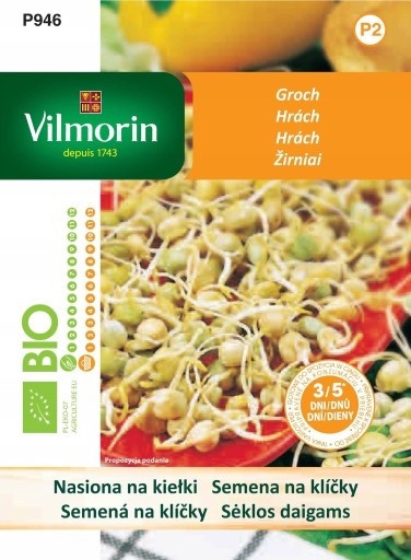 Zdjęcie oferty: Nasiona na kiełki Groch BIO Vilmorin