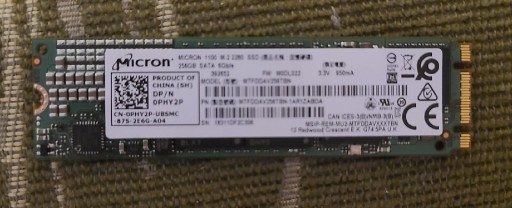 Zdjęcie oferty: Dysk SSD M2 Micron  256 Gb