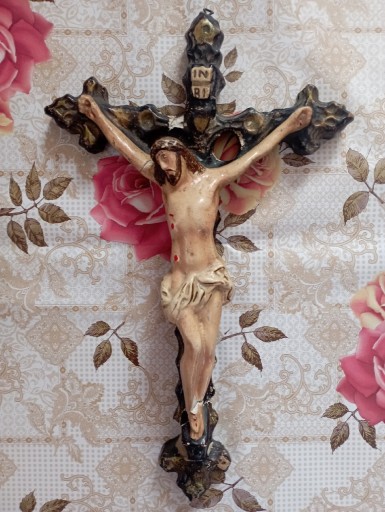 Zdjęcie oferty: Zabytkowy krzyż Jezus na krzyżu antyk Unikat!